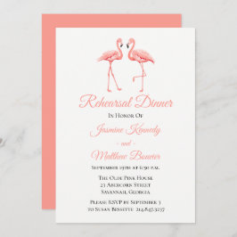 Invitación Ensayo rosa Cena Boda Flamingo Playa Luau