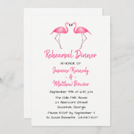 Invitación Ensayo rosa tropical Cena Boda Flamingo