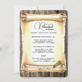 Invitación Ensayo único de Boda de plumas de desplazamiento y
