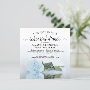 Invitación Ensayo y cena de Rosa azul turbio claro