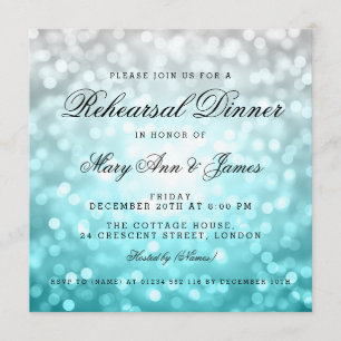 Invitación Ensayos Cena Playa Purpurina Ombre Luces