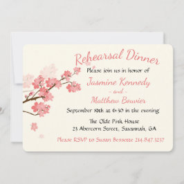 Invitación Ensayos rosas Cena Flor de cerezo