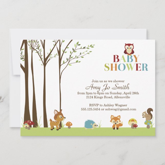 Invitación enselvada de Baby Shower (Anverso)