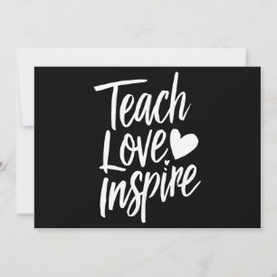 Invitación Enseña Ama Inspira Regalo del Día del Maestro Vida