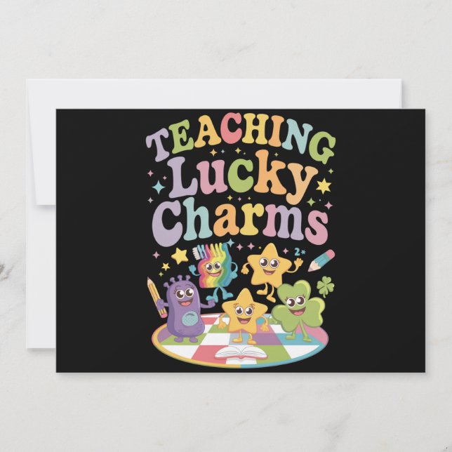 Invitación Enseñando Lucky Charms Maestro Día de San Patricio (Anverso)