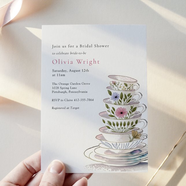 Invitación Enseñanzas Florales Ducha De Té Británico (Subido por el creador)
