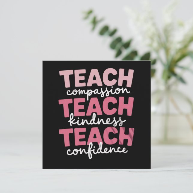 Invitación Enseñar Cute Teacher Life Educación Inspiradora  (Anverso de pie)