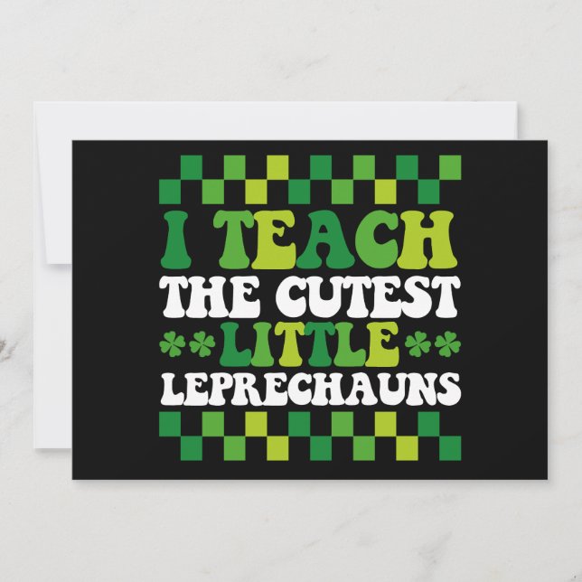 Invitación Enseño A La Maestra Más Cuidadosa De Leprechauns (Anverso)