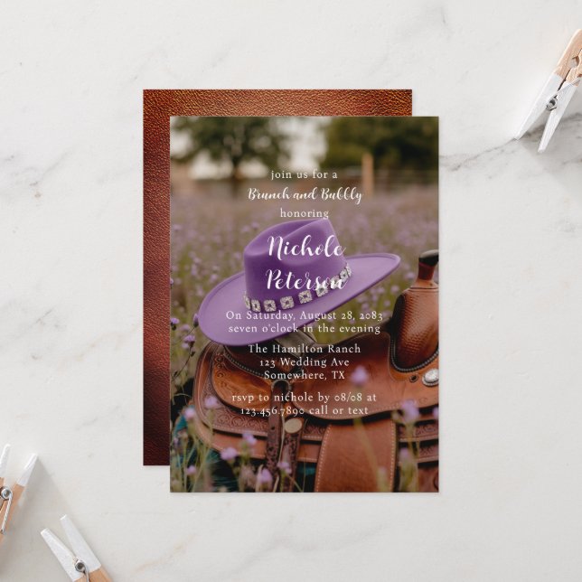 Invitación Ensilla en la cerca con brunch Gorra y burbujeante (Anverso/Reverso In Situ)