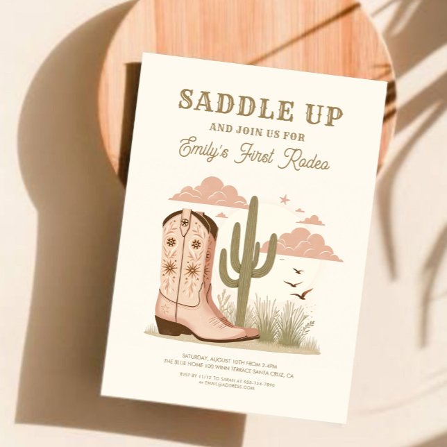 Invitación Ensilla la Salvaje Chica Cactus del Oeste  (Subido por el creador)