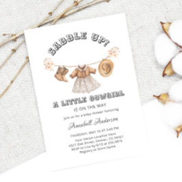 Invitación Ensillar a la Chica de una niña pequeña Baby Showe