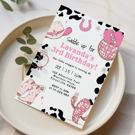 Invitación Ensillar a un chica del tercer cumpleaños fiesta r