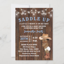 Invitación Ensillar a un niño pequeño en su camino como un Ba