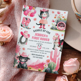 Invitación Ensillar al primer rodeo del cumpleaños de una vac