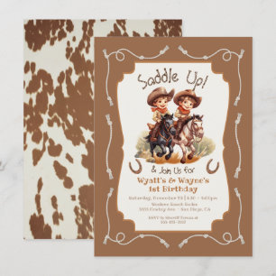 Invitación Ensillar la pequeña fiesta de cumpleaños de Cowboy