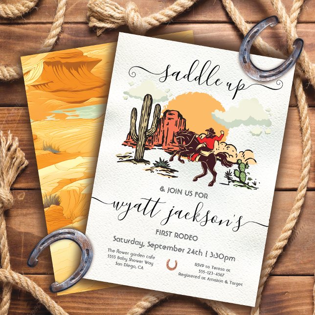 Invitación Ensillar la primera fiesta de cumpleaños de Rodeo  (Subido por el creador)