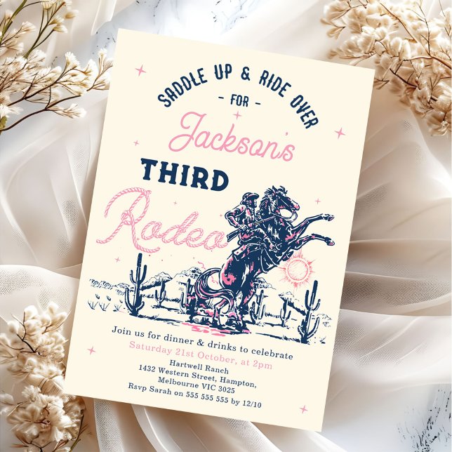 Invitación Ensillar la tercera fiesta de cumpleaños de Rodeo  (Subido por el creador)