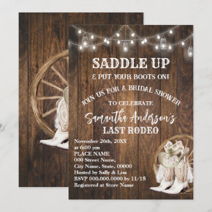 Invitación Ensillar Pon Tus Boots Cowgirl Bridal Shower