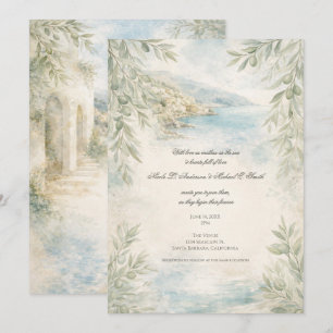 Invitación Ensoñación de Amalfi — Boda Costera Mediterránea
