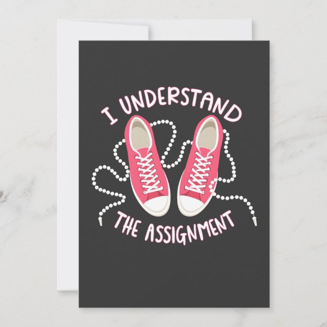 Invitación Entiendo el trabajo de Chucks y Perlas (Anverso)