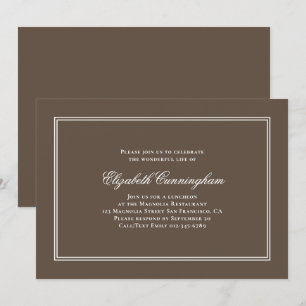 Invitación Entierro conmemorativo elegante clásico y simple