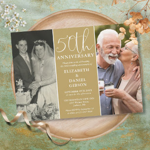 Invitación Entonces y ahora 2 Foto 50 Aniversario de Bodas