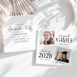 Invitación Entonces y Ahora | 2 Fotos de Graduación