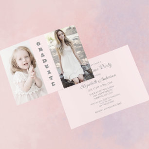 Invitación Entonces Y Ahora 2 Graduación De Foto