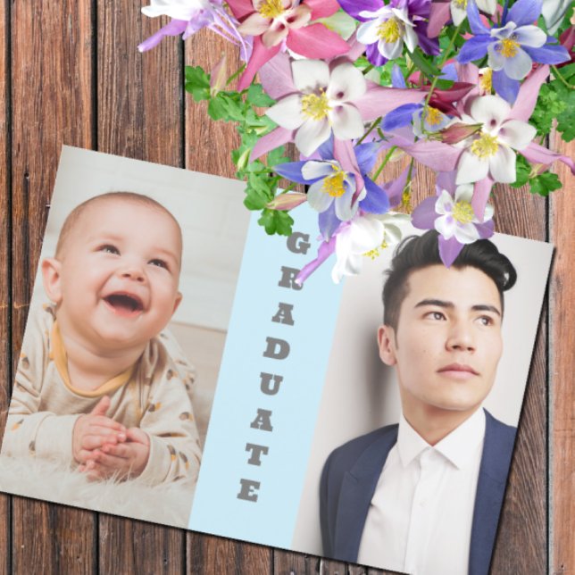 Invitación Entonces Y Ahora 2 Graduación De Foto (Subido por el creador)