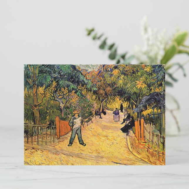 Invitación Entrada al Parque Público de Vincent van Gogh (Anverso de pie)