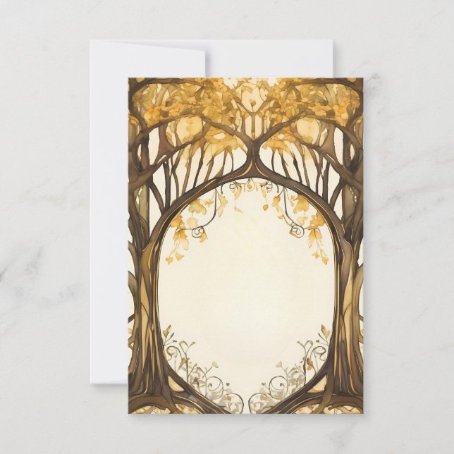 Invitación entrada de árbol de arco romántico boda (Anverso)
