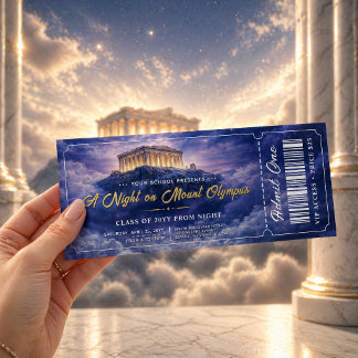 Invitación Entrada de baile de graduación de una Noche en el