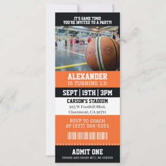 Invitación Entrada de Baloncesto Cumpleaños