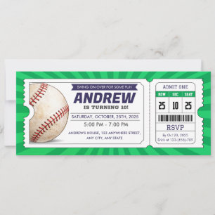 Invitación Entrada de béisbol cumpleaños Novato del Año
