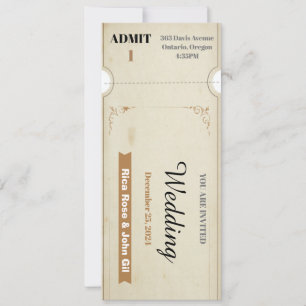 Invitación Entrada de boda vintage gratis