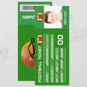 Invitación Entrada de boleto de fiesta de cumpleaños de fútbo