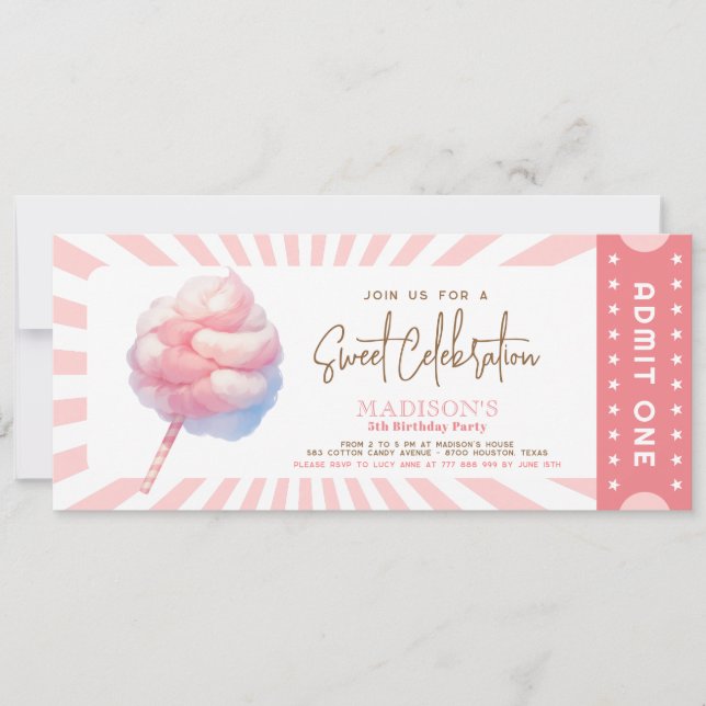 Invitación Entrada de Chicas de la feria del Carnaval Cotton  (Anverso)