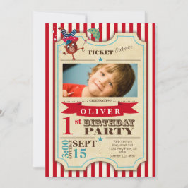 Invitación Entrada de Circo Cumpleaños 1 | más espacio para d