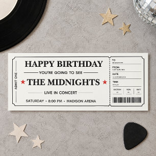 Invitación Entrada de concierto de cumpleaños personalizada r