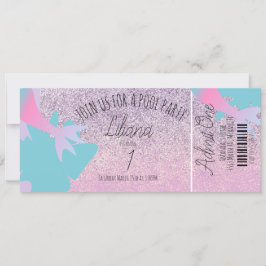 Invitación Entrada de cumpleaños con brillo falso para fiesta