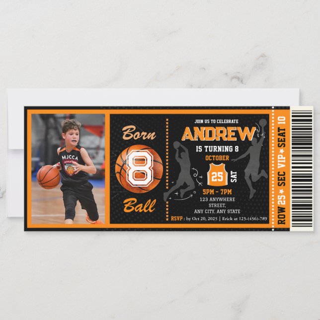 Invitación Entrada de cumpleaños de baloncesto de campeonato  (Anverso)