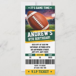Invitación Entrada de cumpleaños de fútbol americano personal
