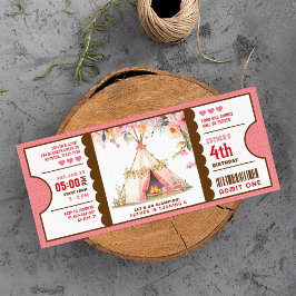 Invitación entrada de cumpleaños glamour rosa