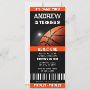 Invitación Entrada de cumpleaños para el día del juego de bal