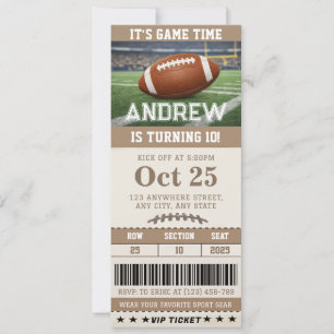 Invitación Entrada de cumpleaños personalizada con tema de fú