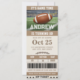 Invitación Entrada de cumpleaños personalizada con tema de fú