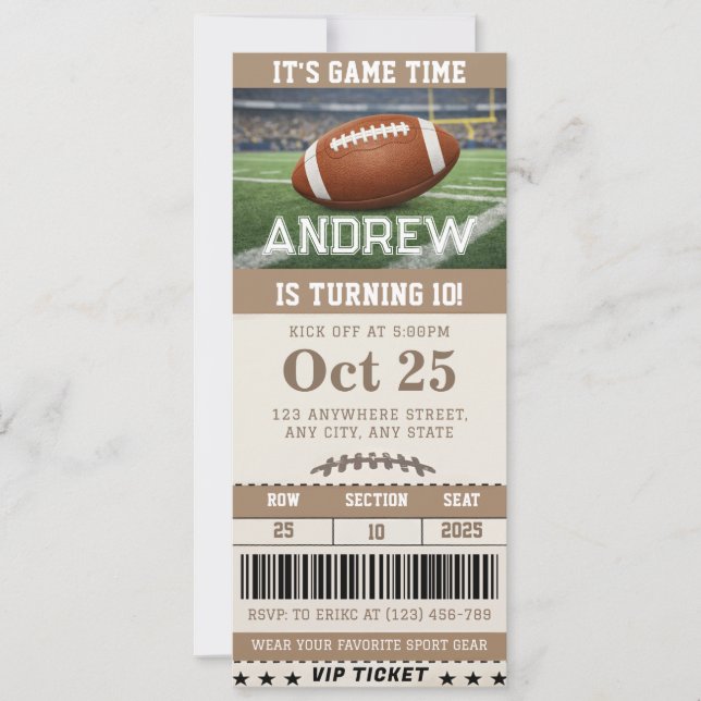 Invitación Entrada de cumpleaños personalizada con tema de fú (Anverso)