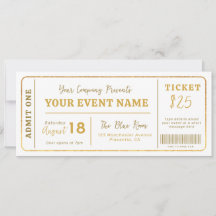 Entrada de Evento Personalizada, Boleto Falso de C