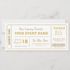 Invitación Entrada de Evento Personalizada, Boleto Falso de C