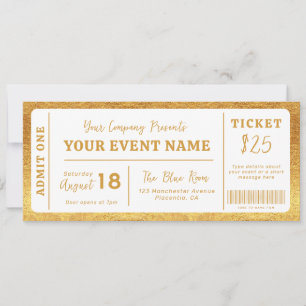 Invitación Entrada de Evento Personalizado Concierto Entrada 